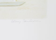 Sag Harbor Antique Shop, Folk Art Lithograph by Mary Faulconer