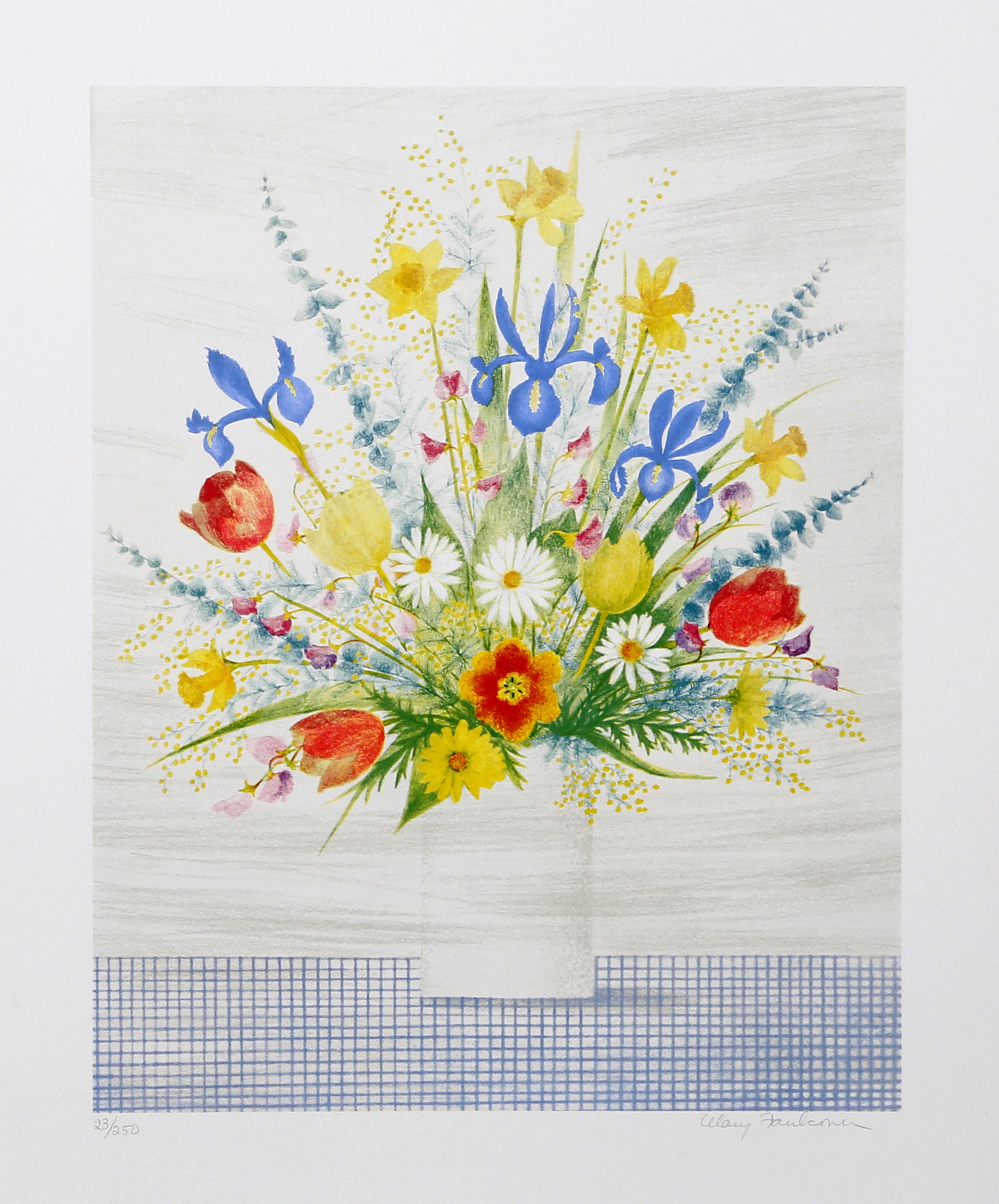 Bouquet di primavera, litografia folkloristica di Mary Faulconer