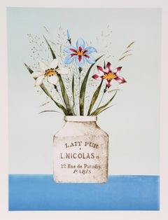Lithographie d'art populaire Iris blanche de Mary Faulconer