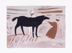 Le cheval noir, une œuvre charmante et rustique réalisée par la grande Mary Fedden