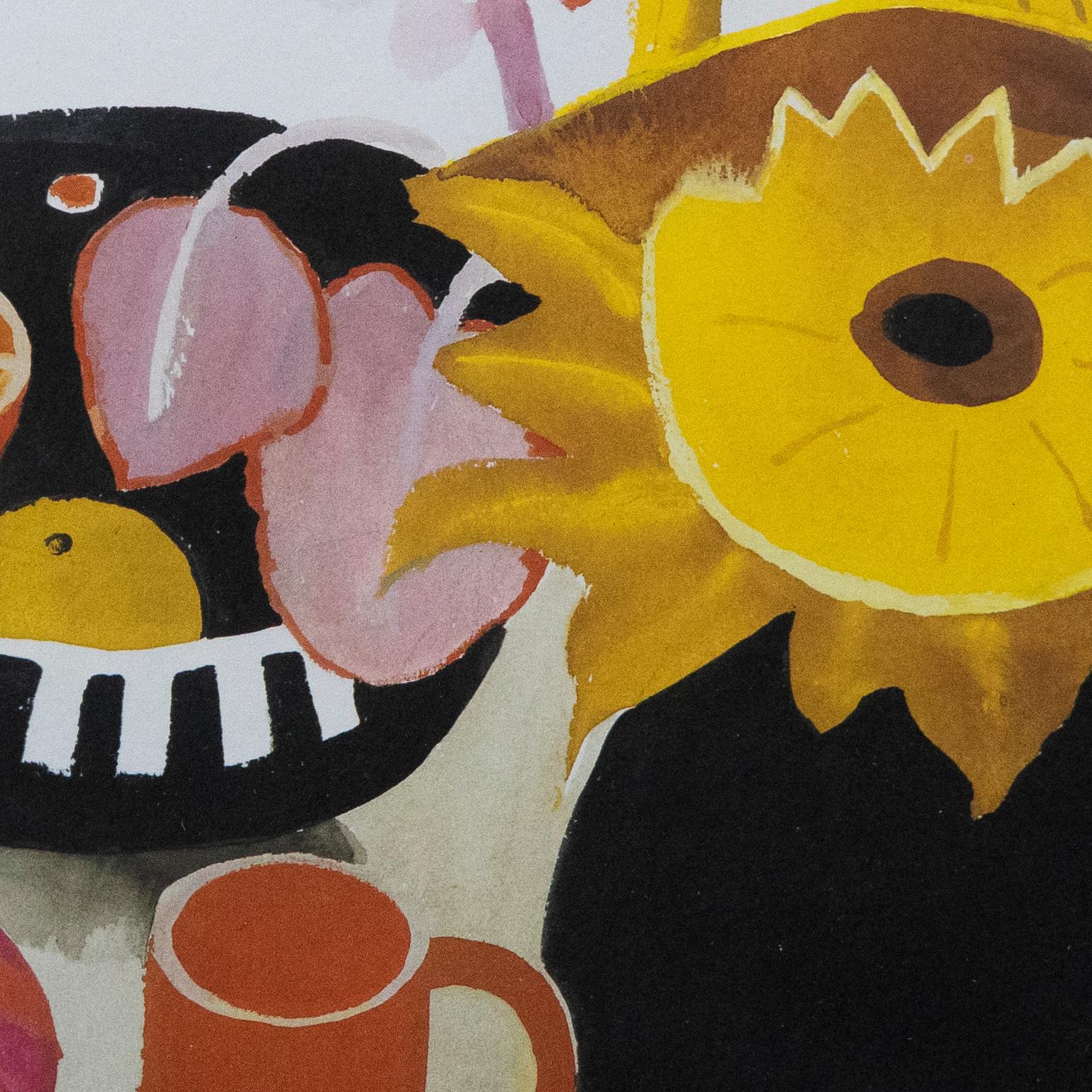 Mary Fedden (1915-2012) - Impresión digital contemporánea, Bodegón de girasoles 3