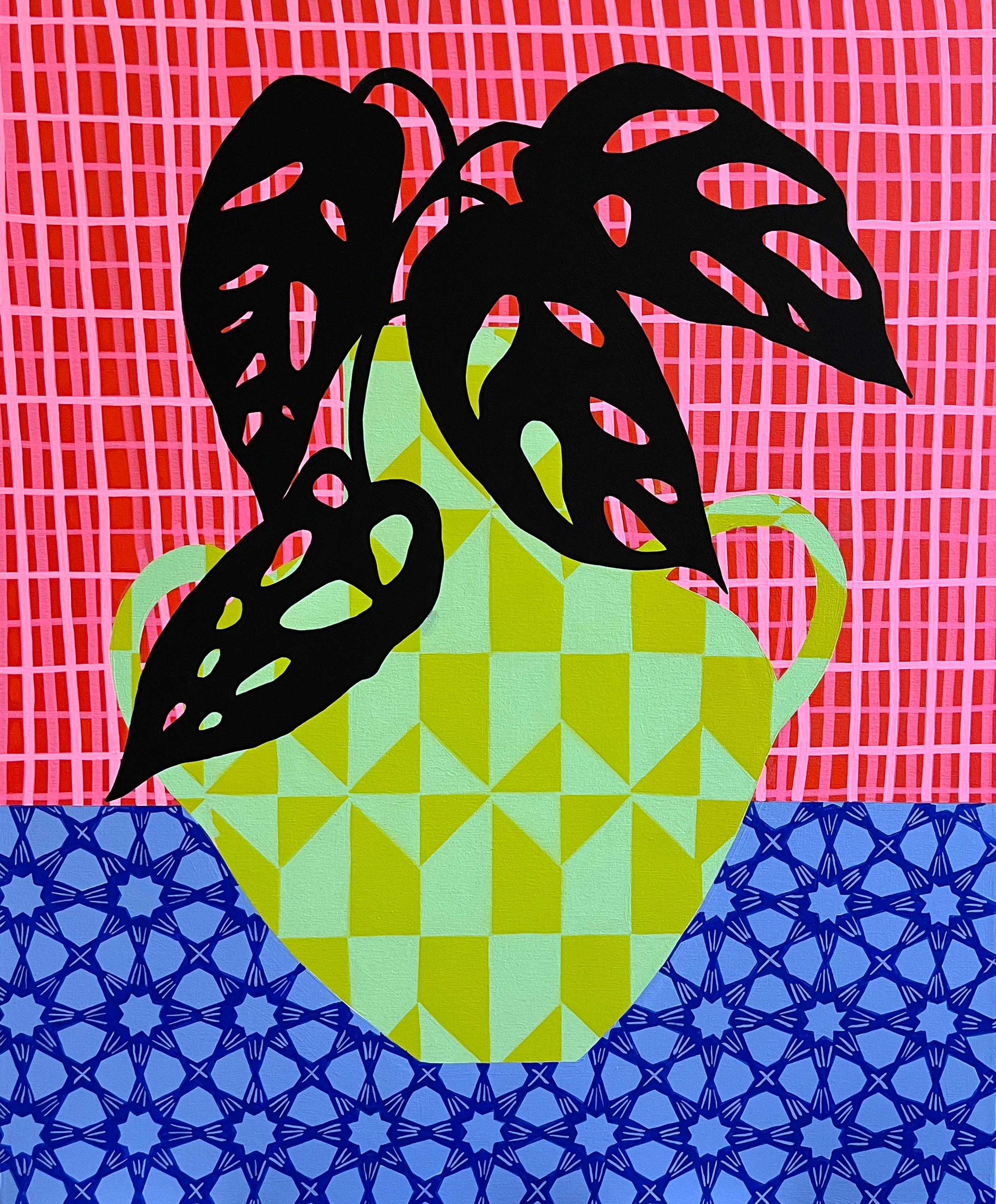Floral Still Life Pairing by Mary Finlayson in Gouache/Canvas/Maple Frame For Sale 1
