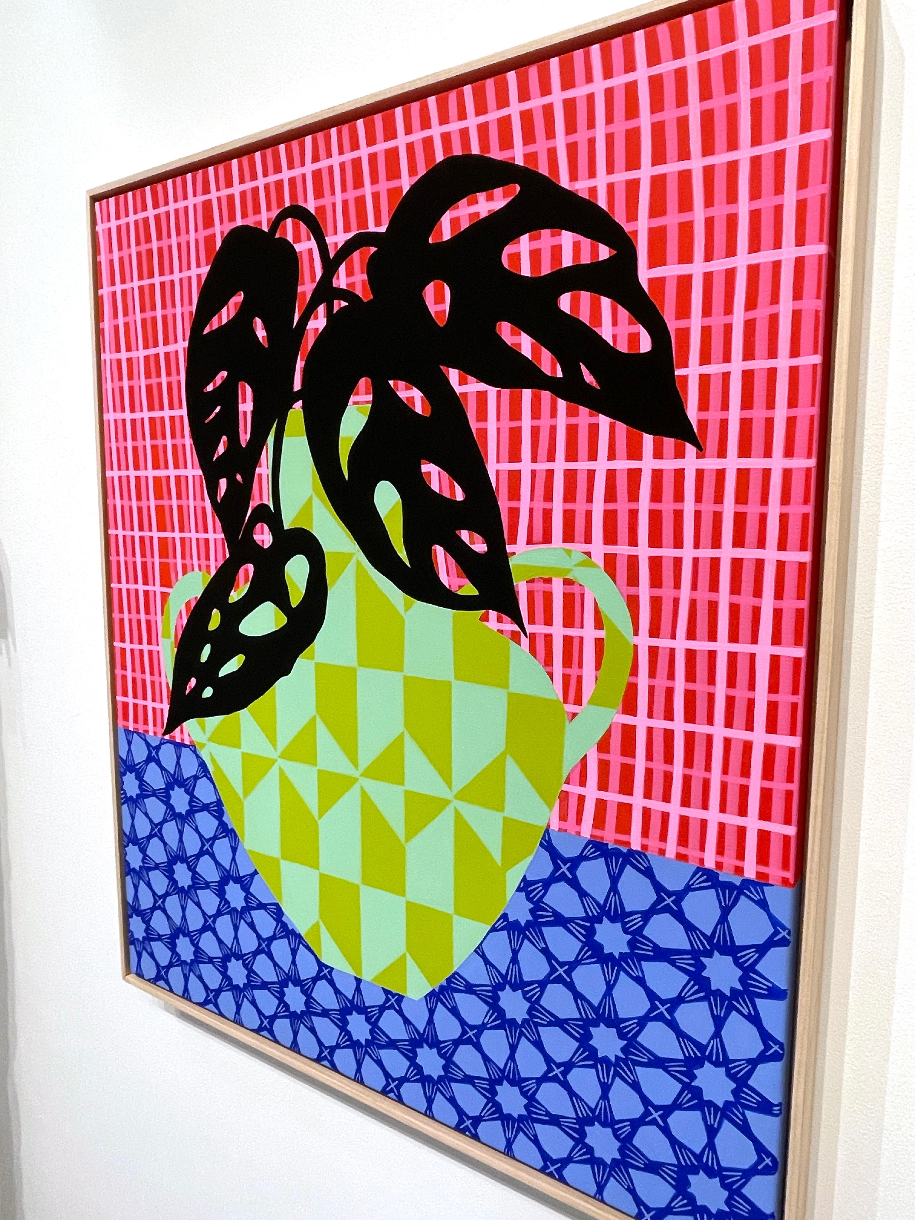 Floral Still Life Pairing by Mary Finlayson in Gouache/Canvas/Maple Frame For Sale 3