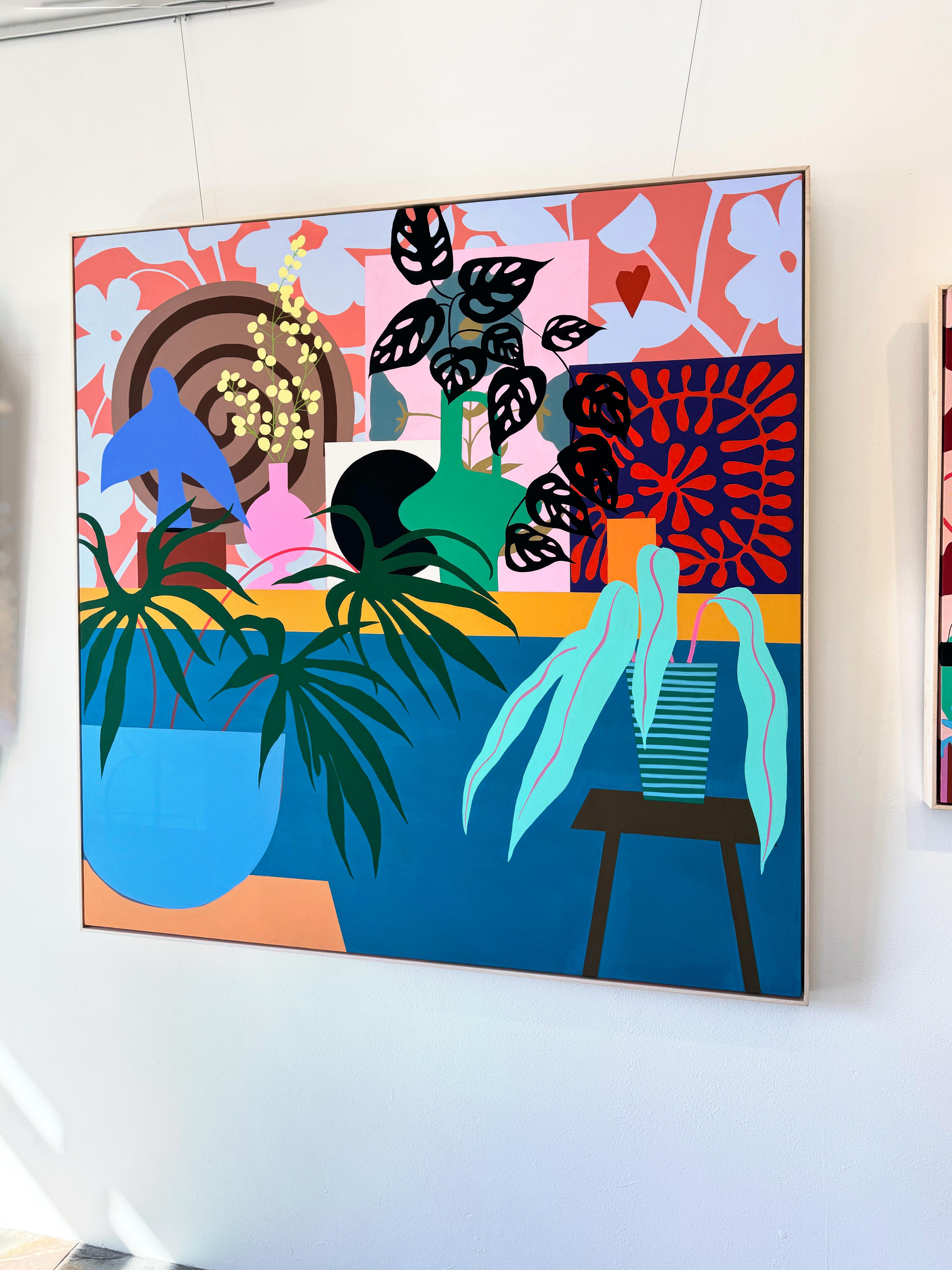 Flores en la pared de Mary Finlayson, Témpera/lienzo, Floral, Naturaleza muerta en venta 4