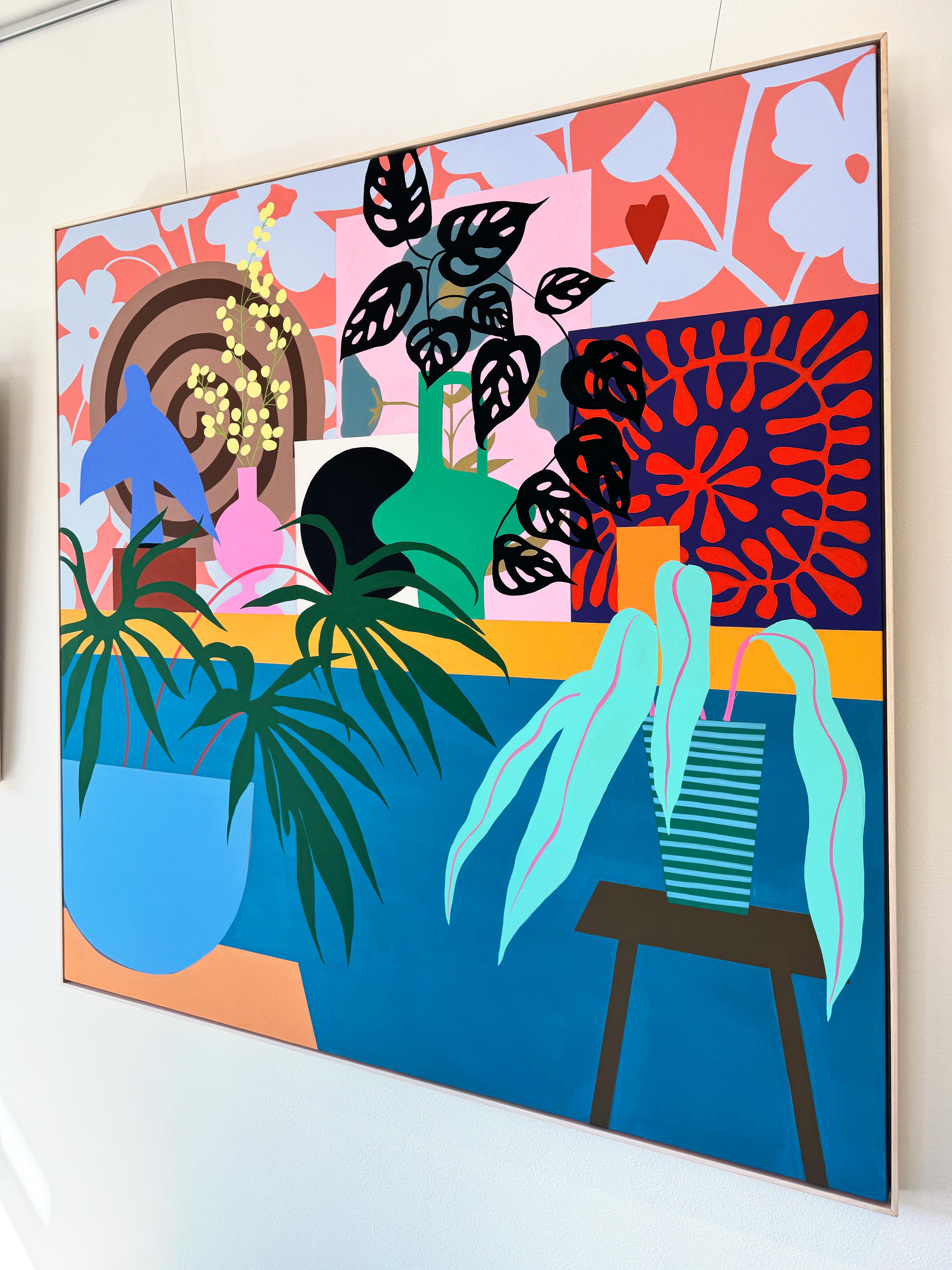 Flores en la pared de Mary Finlayson, Témpera/lienzo, Floral, Naturaleza muerta en venta 5