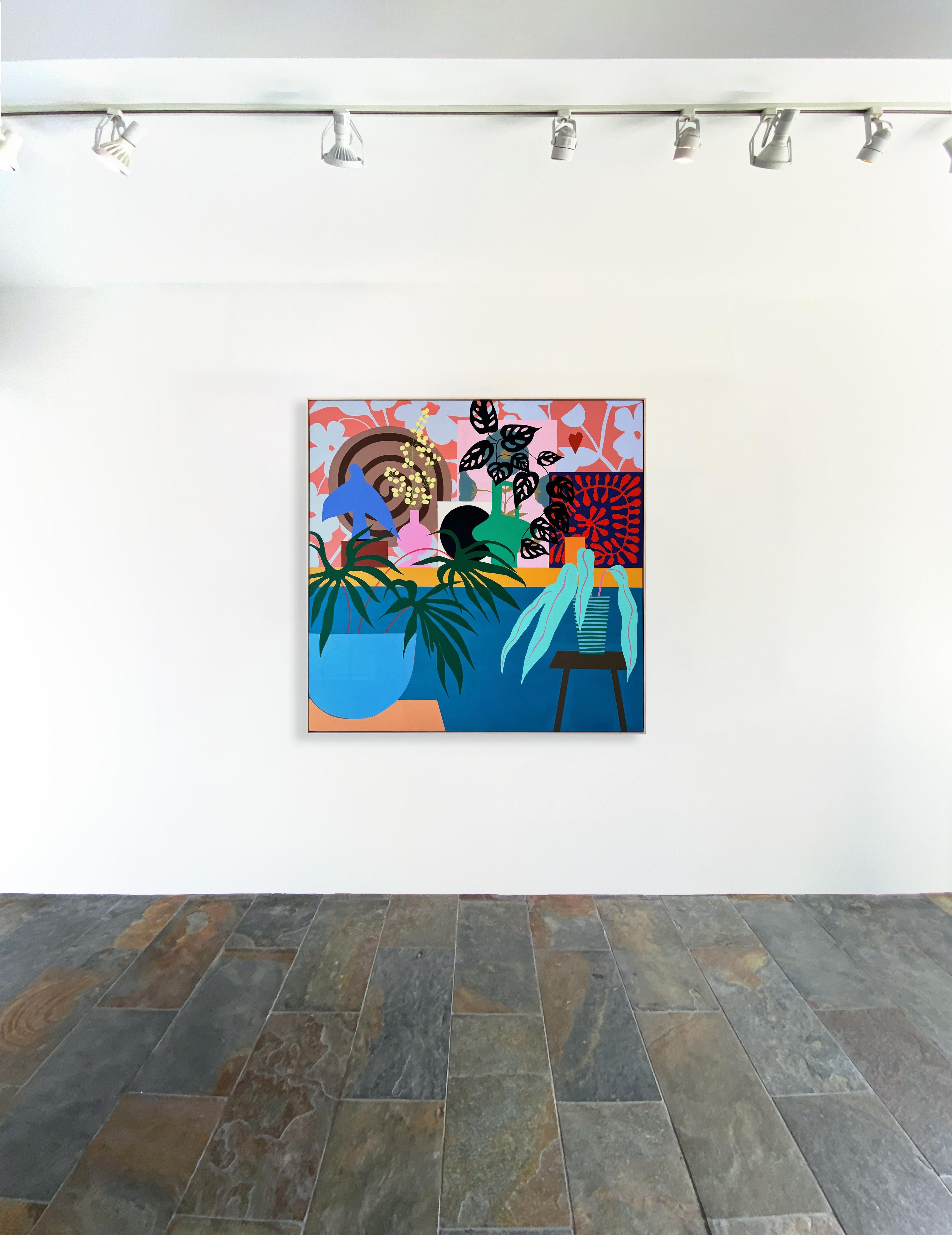 Flores en la pared de Mary Finlayson, Témpera/lienzo, Floral, Naturaleza muerta en venta 6