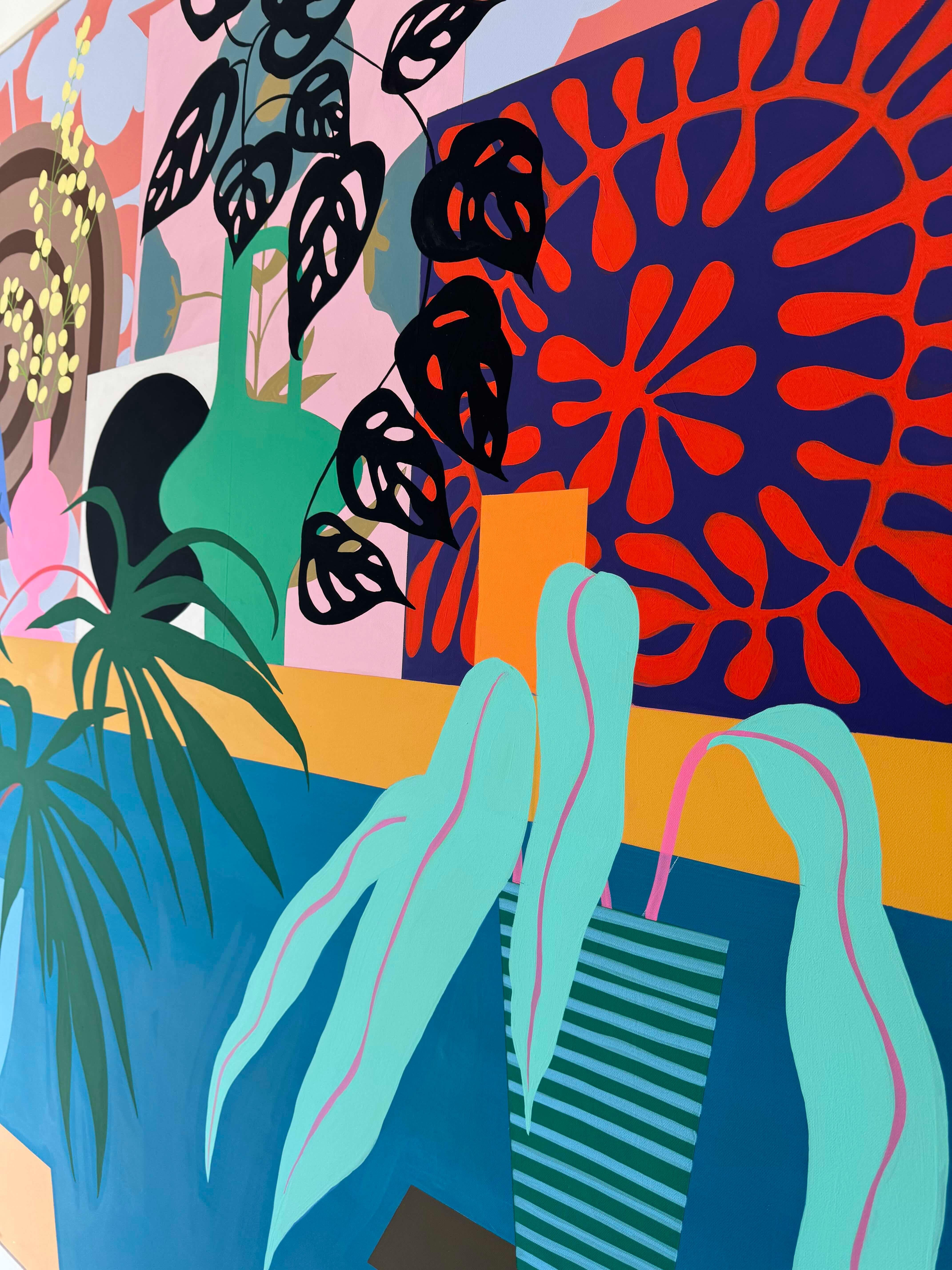 Flores en la pared de Mary Finlayson, Témpera/lienzo, Floral, Naturaleza muerta en venta 7