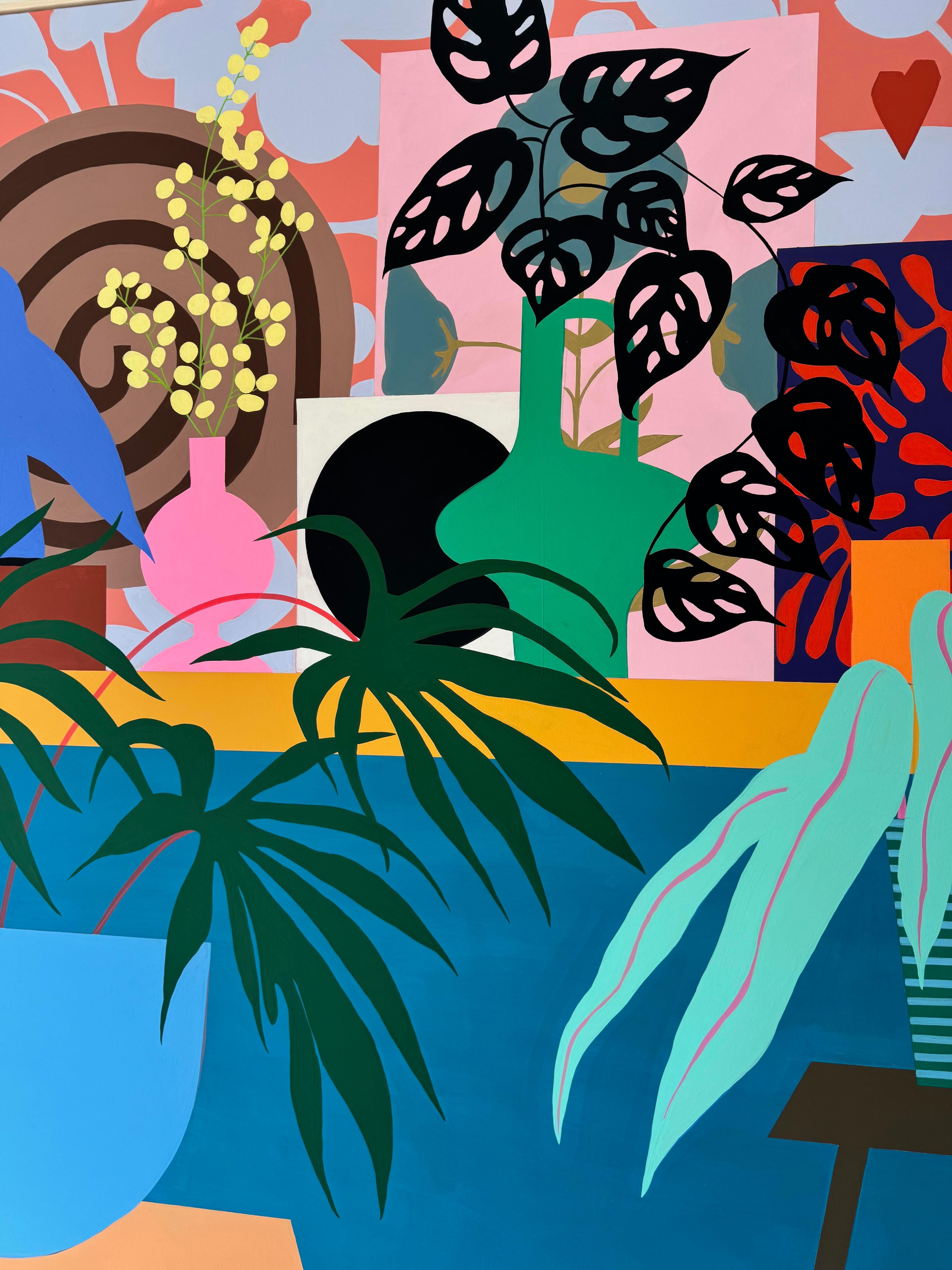 Flores en la pared de Mary Finlayson, Témpera/lienzo, Floral, Naturaleza muerta en venta 8