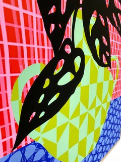 Green Vase with Monstera_Mary Finlayson_Gouache/Canvas/Maple Frame_Floral