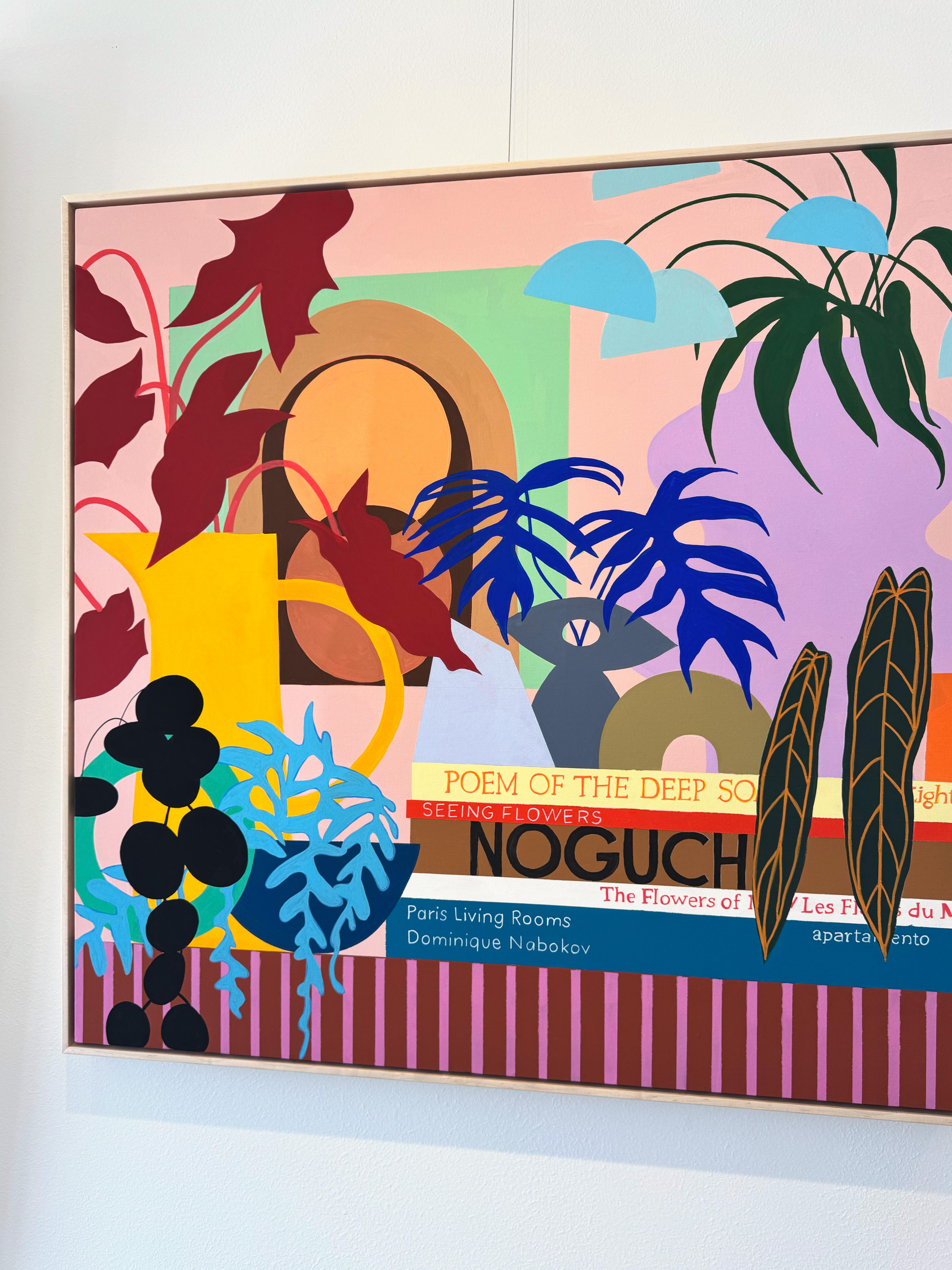 Seeing Flowers von Finlayson, Gouache/Leinwand, Floral, Tropische Blätter, Patterns im Angebot 1