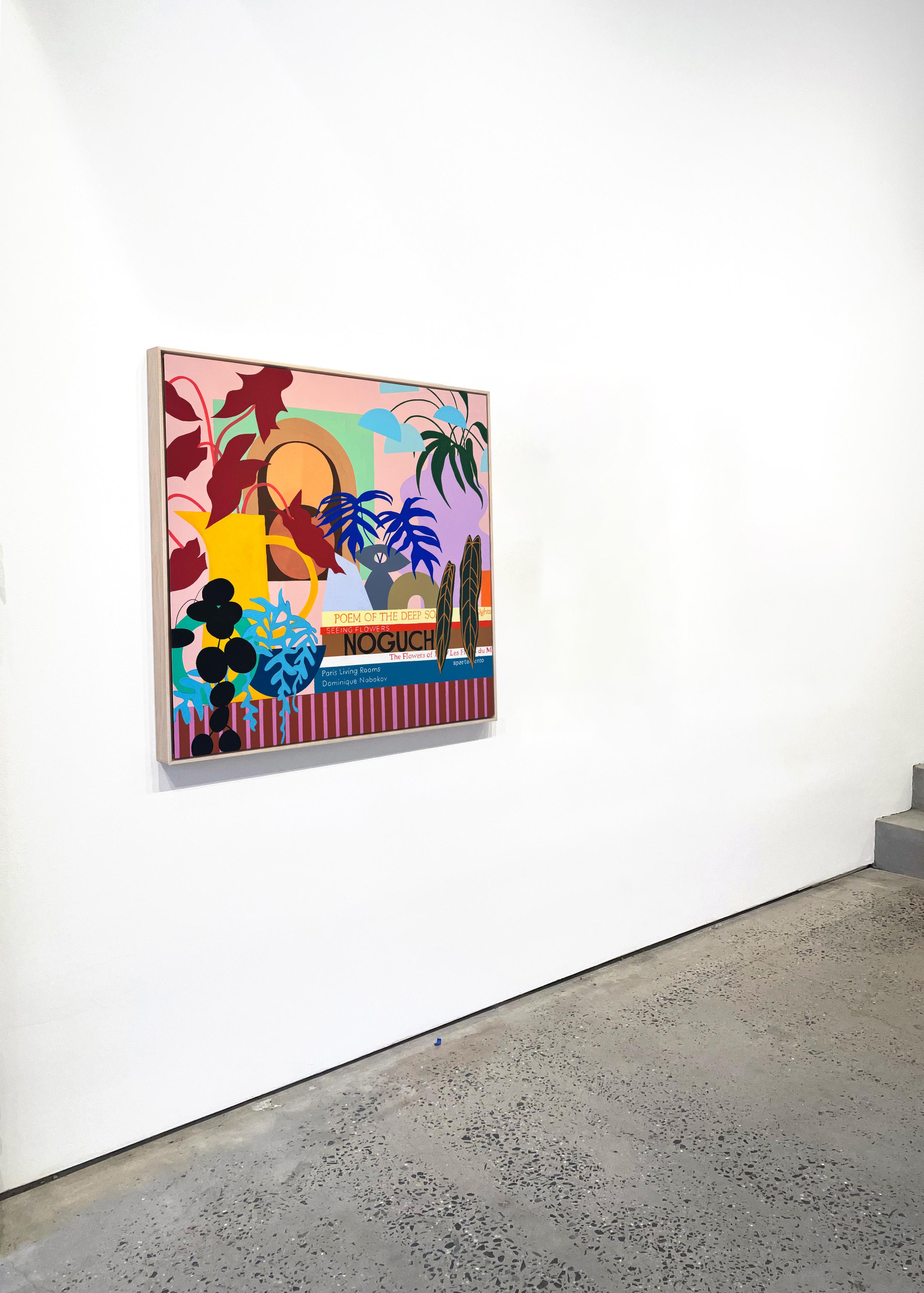 Seeing Flowers von Finlayson, Gouache/Leinwand, Floral, Tropische Blätter, Patterns im Angebot 2