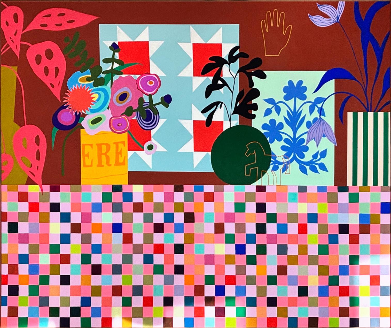 This Must be the Place par Mary Finlayson, Gouache/toile, Floral, Nature morte en vente 4