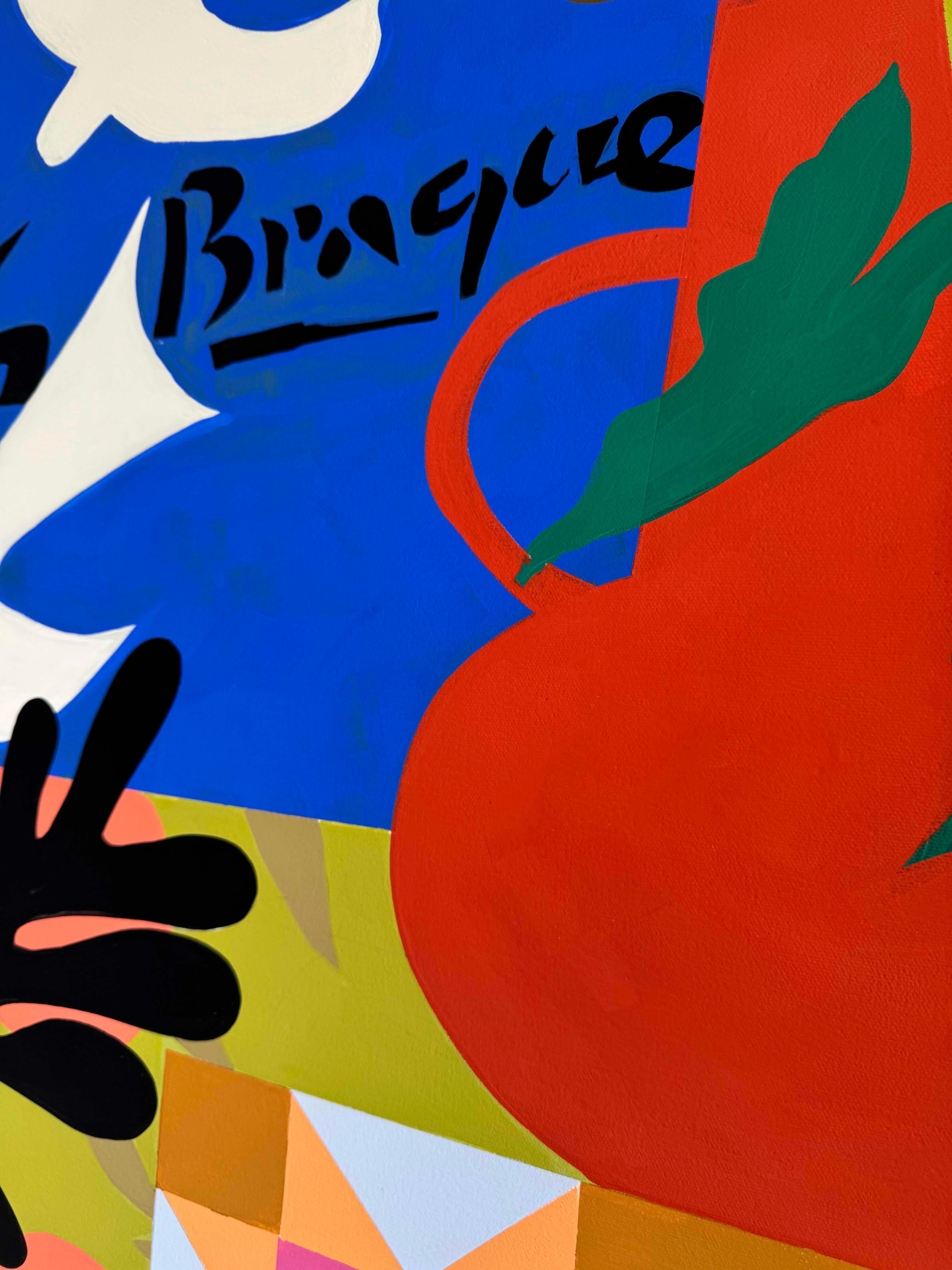 Colombes blanches avec aster jaune par Mary Finlayson, Gouache/Tissu, Floral, Oiseau en vente 8