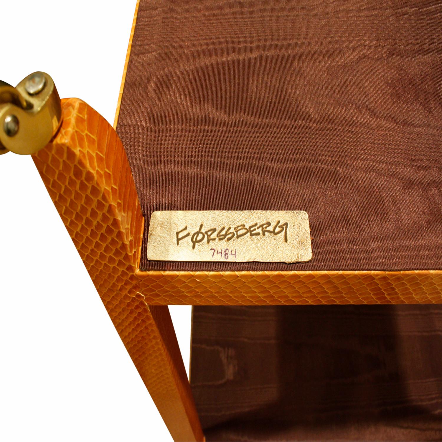 Mary Forssberg Table in Apricot Python and Madagascar Cloth Tops 2019 'Signed' In Excellent Condition In New York, NY