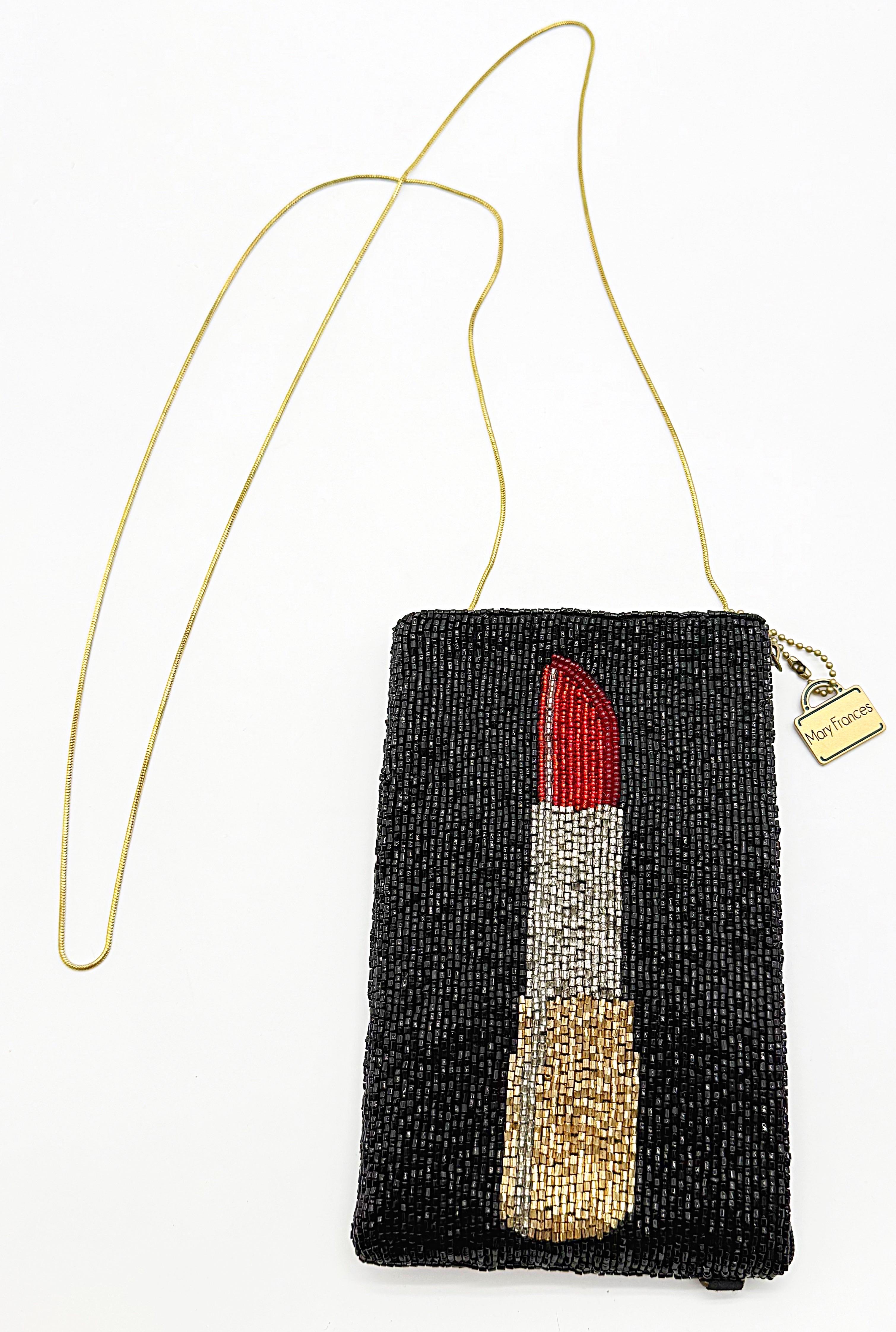Mary Frances 2000s Lipstick East West OR North South Vintage Crossbody Clutch For Sale 6