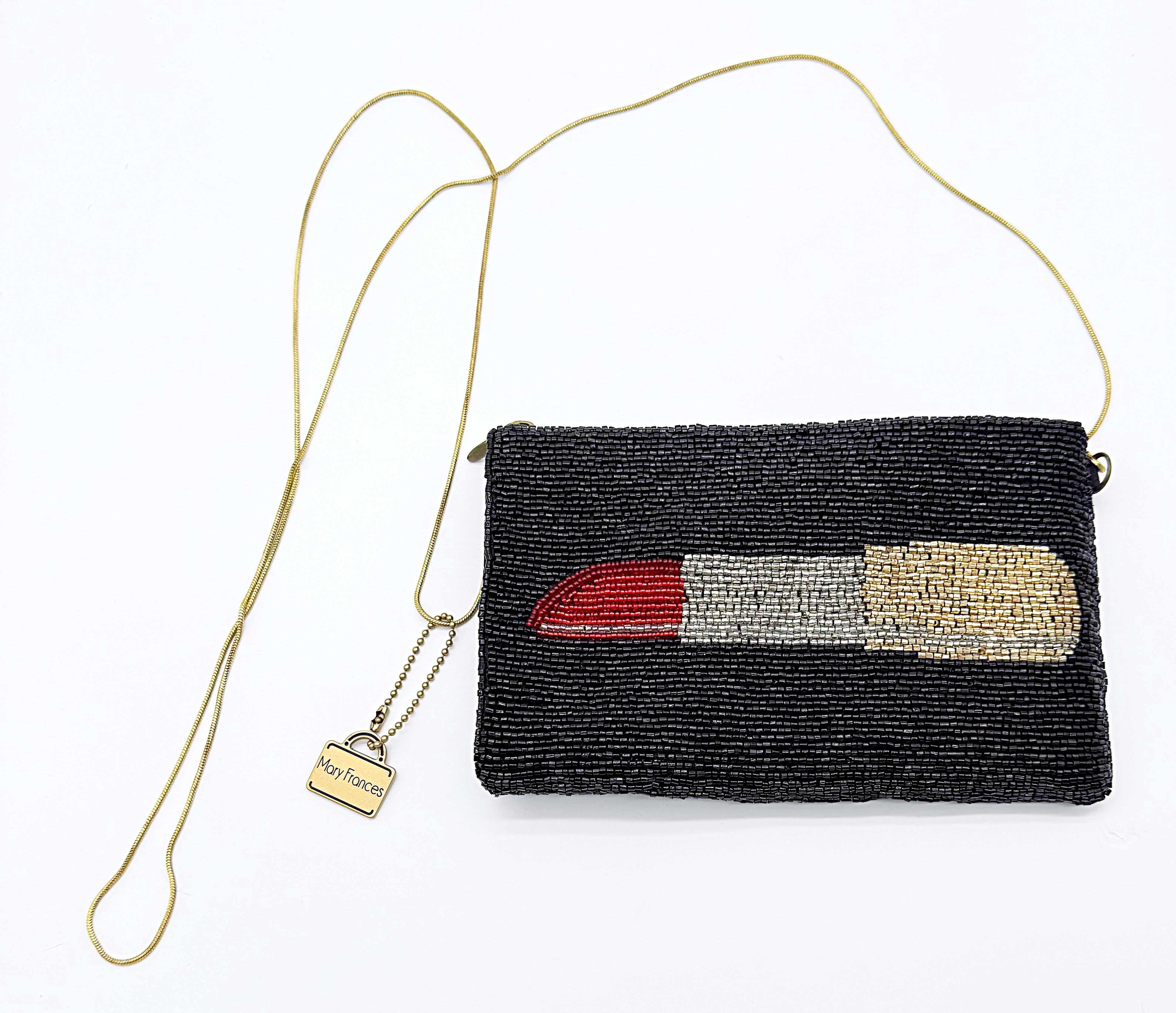 Mary Frances 2000s Lipstick East West OR North South Vintage Crossbody Clutch For Sale 2