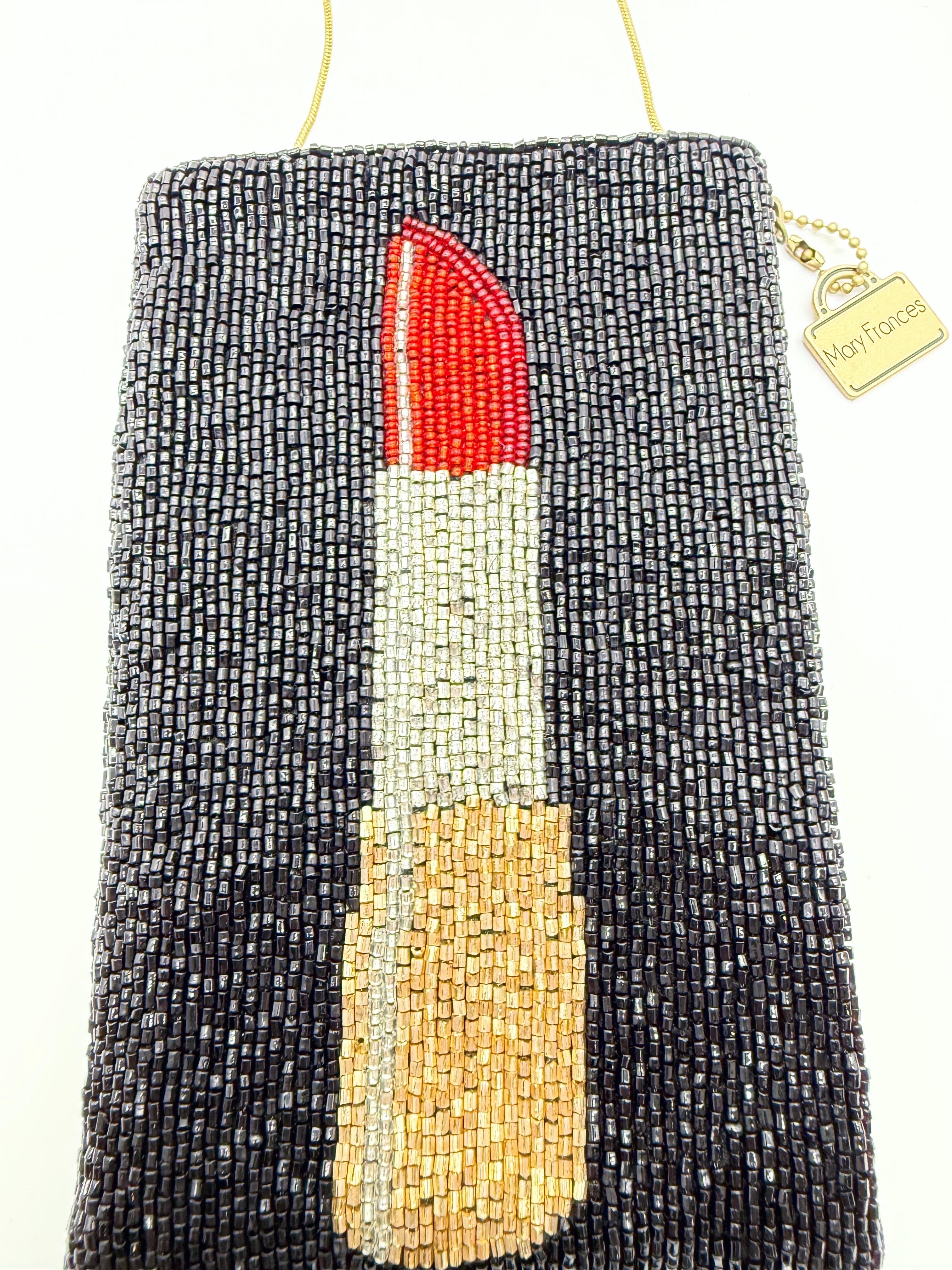 Mary Frances 2000s Lipstick East West OR North South Vintage Crossbody Clutch For Sale 3