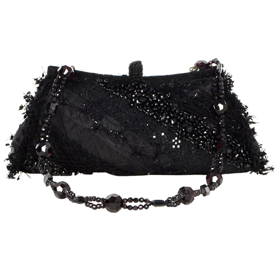 Mary Frances black embellished evening bag