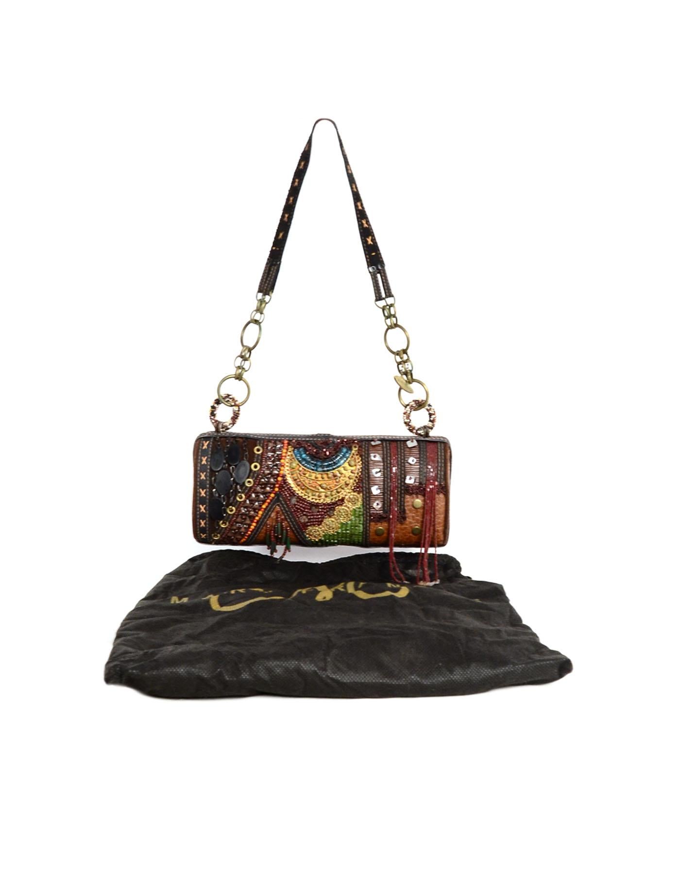 Mary Frances Brown Embellished Shoulder Bag 4