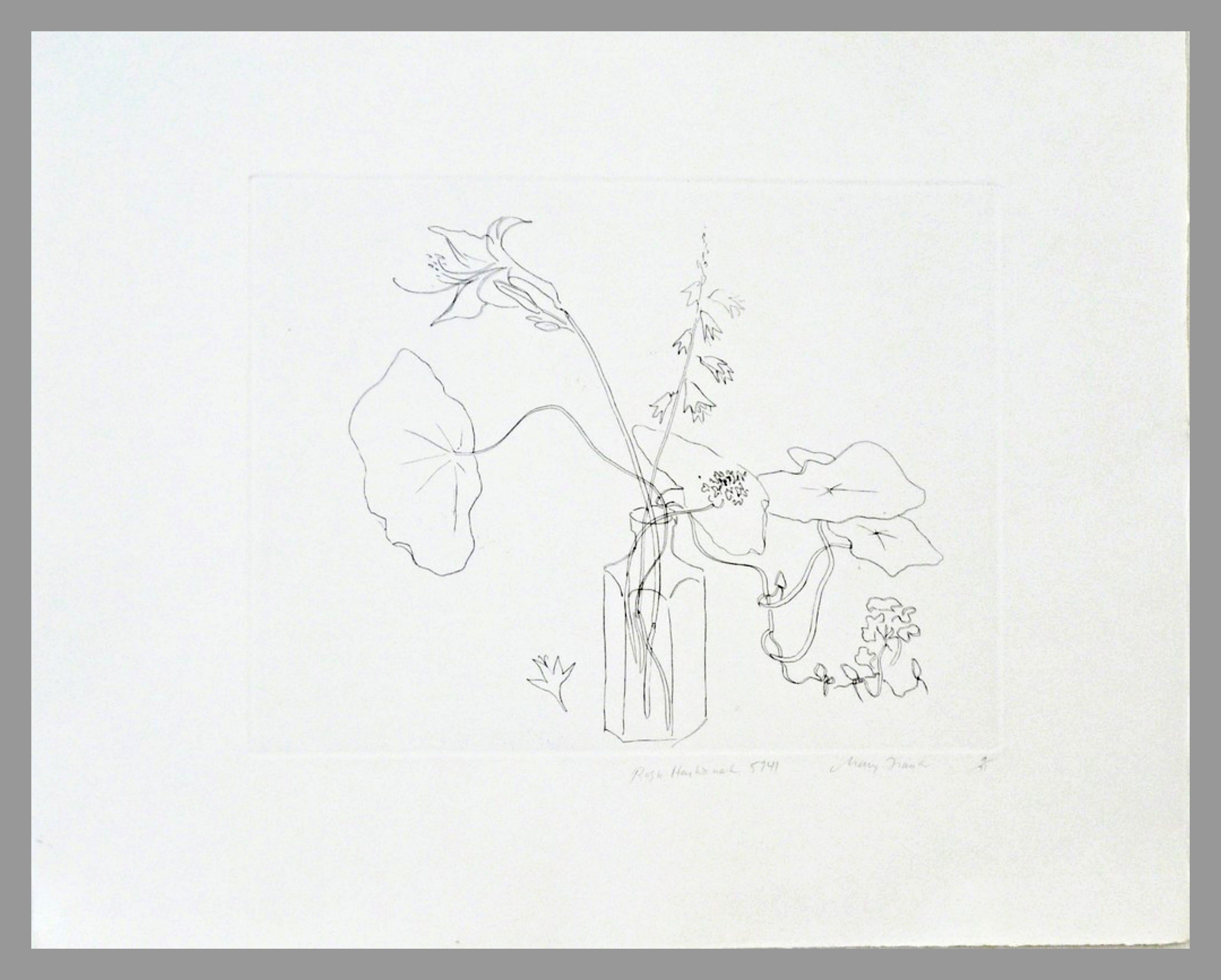 Still-Life Print Mary Frank - Rosh Hashanah 5741 (vase de fleurs pour la nouvelle année juive) Signé/N Lithographie