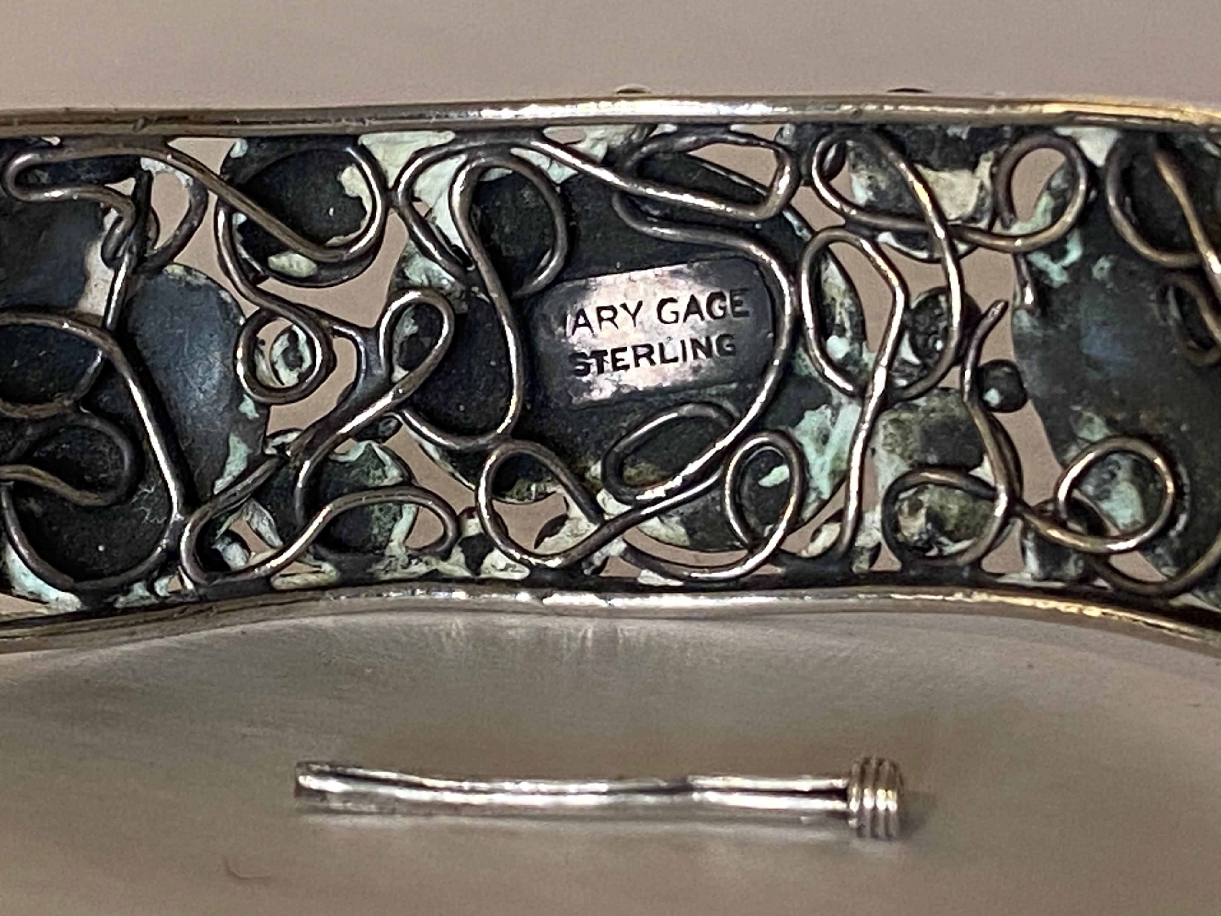 Mary Gage Bracciale grande in sterling e cristallo di rocca con pietra cabochon in stile Art Déco in vendita 12