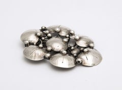 Mary Gage Sterling Lotus Brooch/Clip Signed