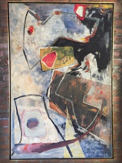 Mary Gardner:: peinture à l'huile abstraite signée:: "Taurus"