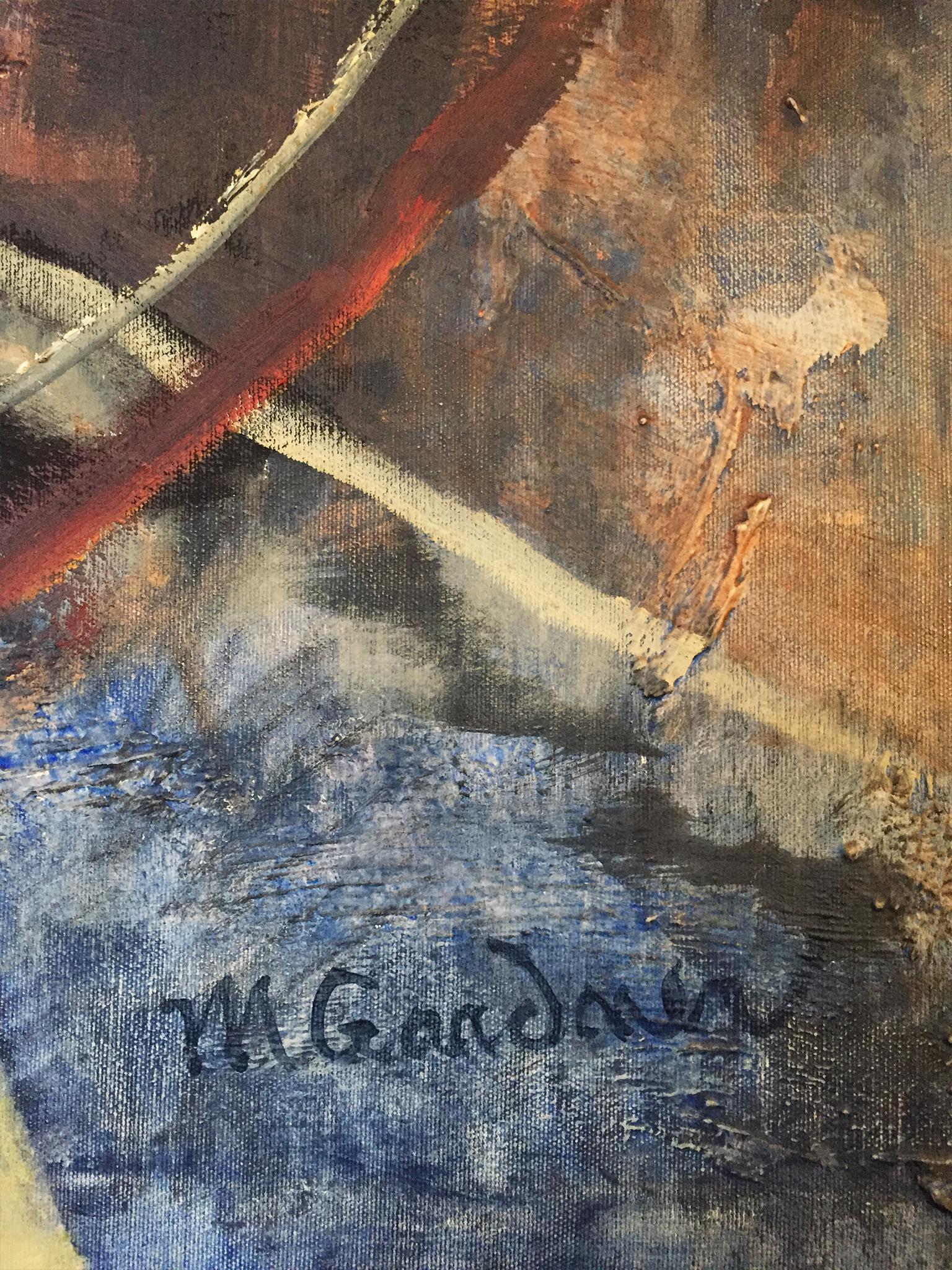 American Mary Gardner Signed Abstract Oil Painting, 