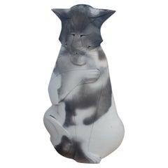 Mary Gates Dewey Keramik-Skulptur einer Katzenskulptur