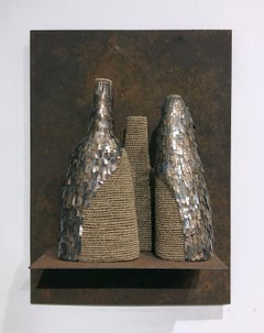 "Eclipsed Transparency", Contemporary, Mixed Media, Sculpture, Waxed Linen, Wood