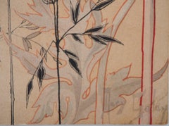 Art nouveau : Poppies and Dandelions - Original lithograph