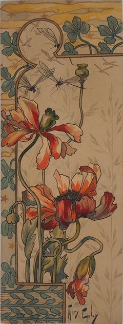 Red Poppies and Flydragons - Original lithograph