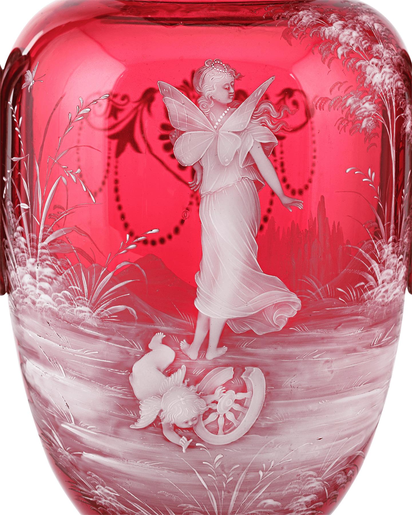 antique cranberry glass vase