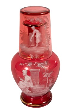 Mary Gregory Enamel Decorated Two-Piece Tumble Up