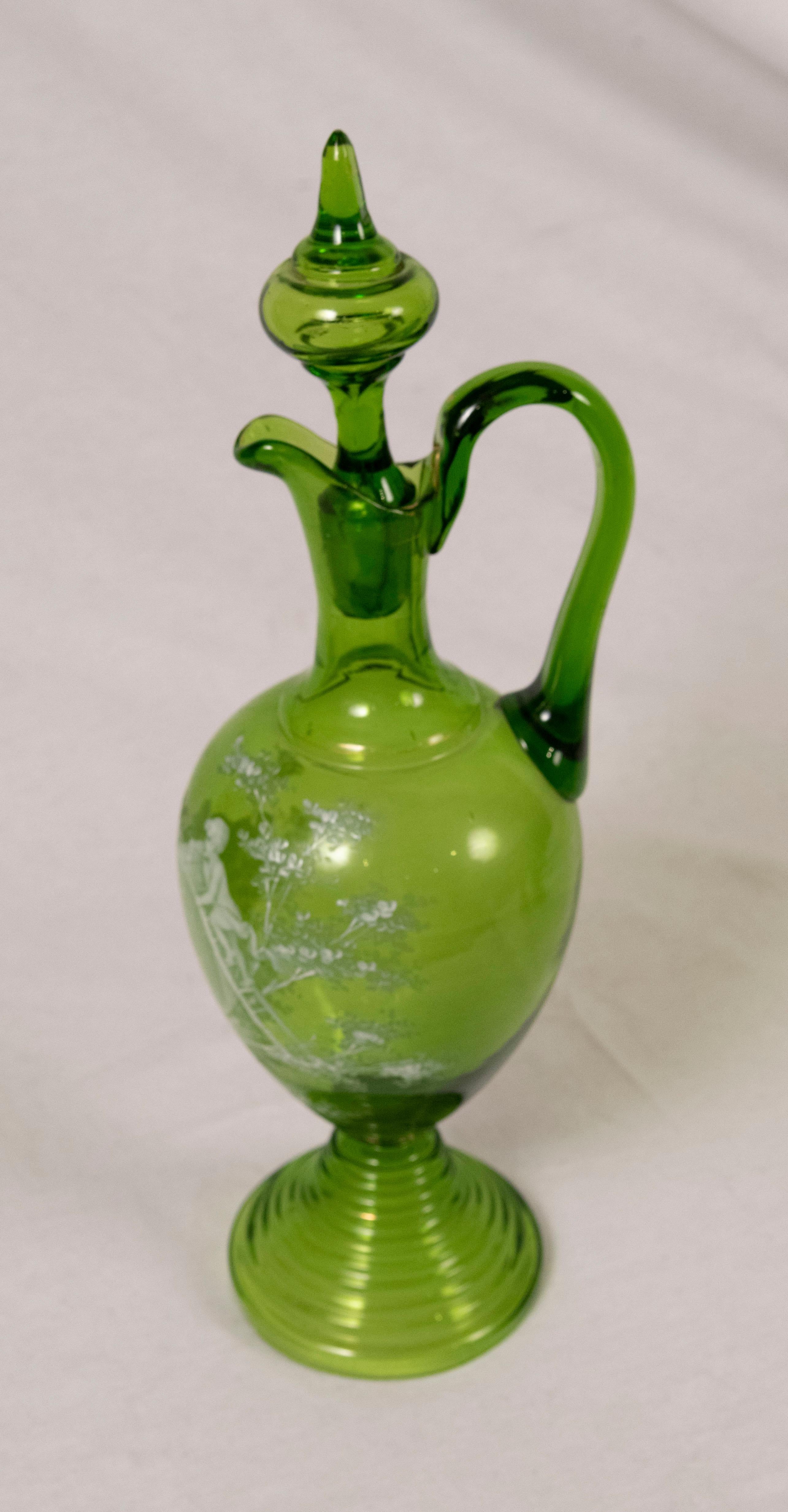 green glass goblet vintage
