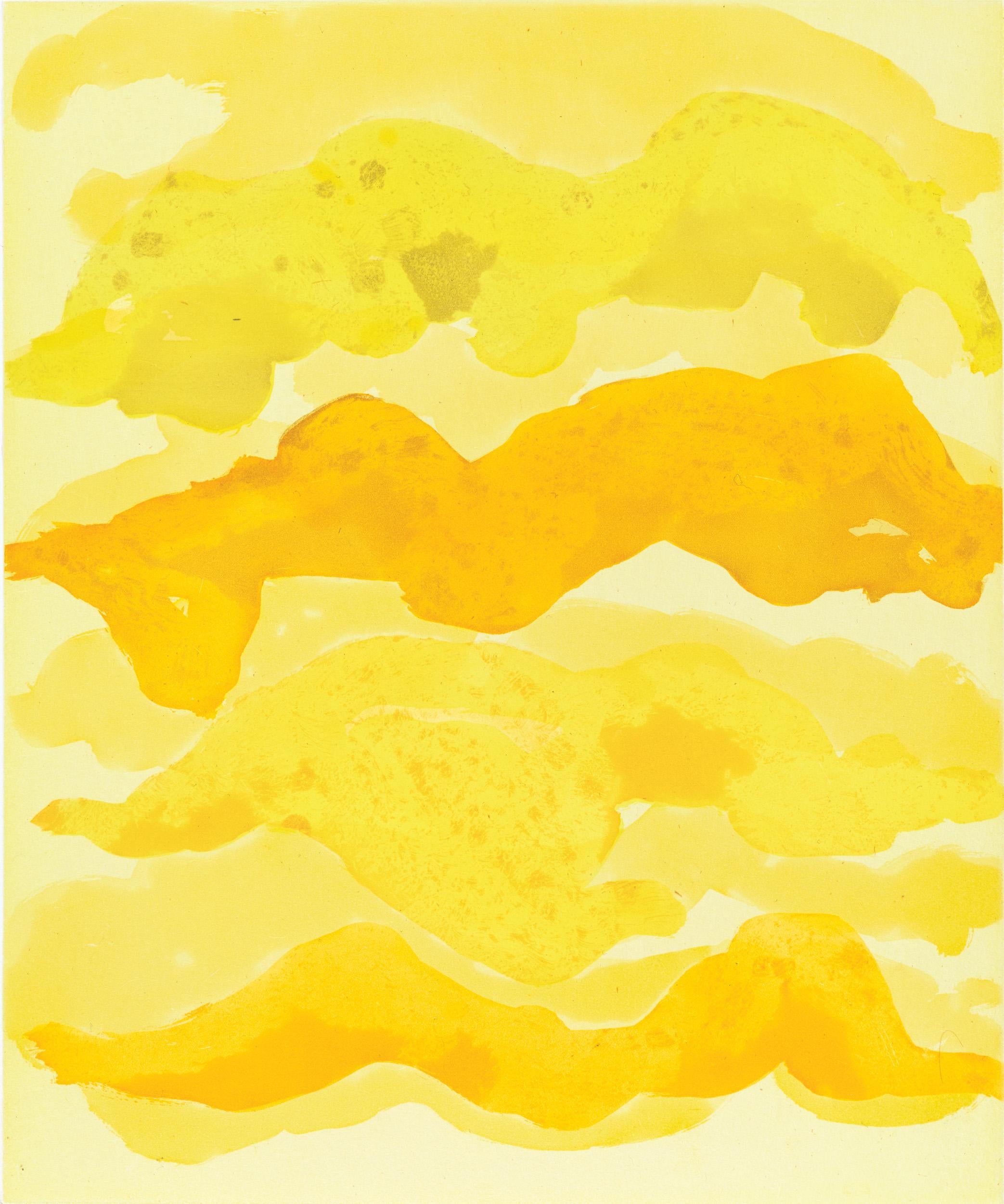 Mary Heilmann Abstract Print – Yellow Lineup