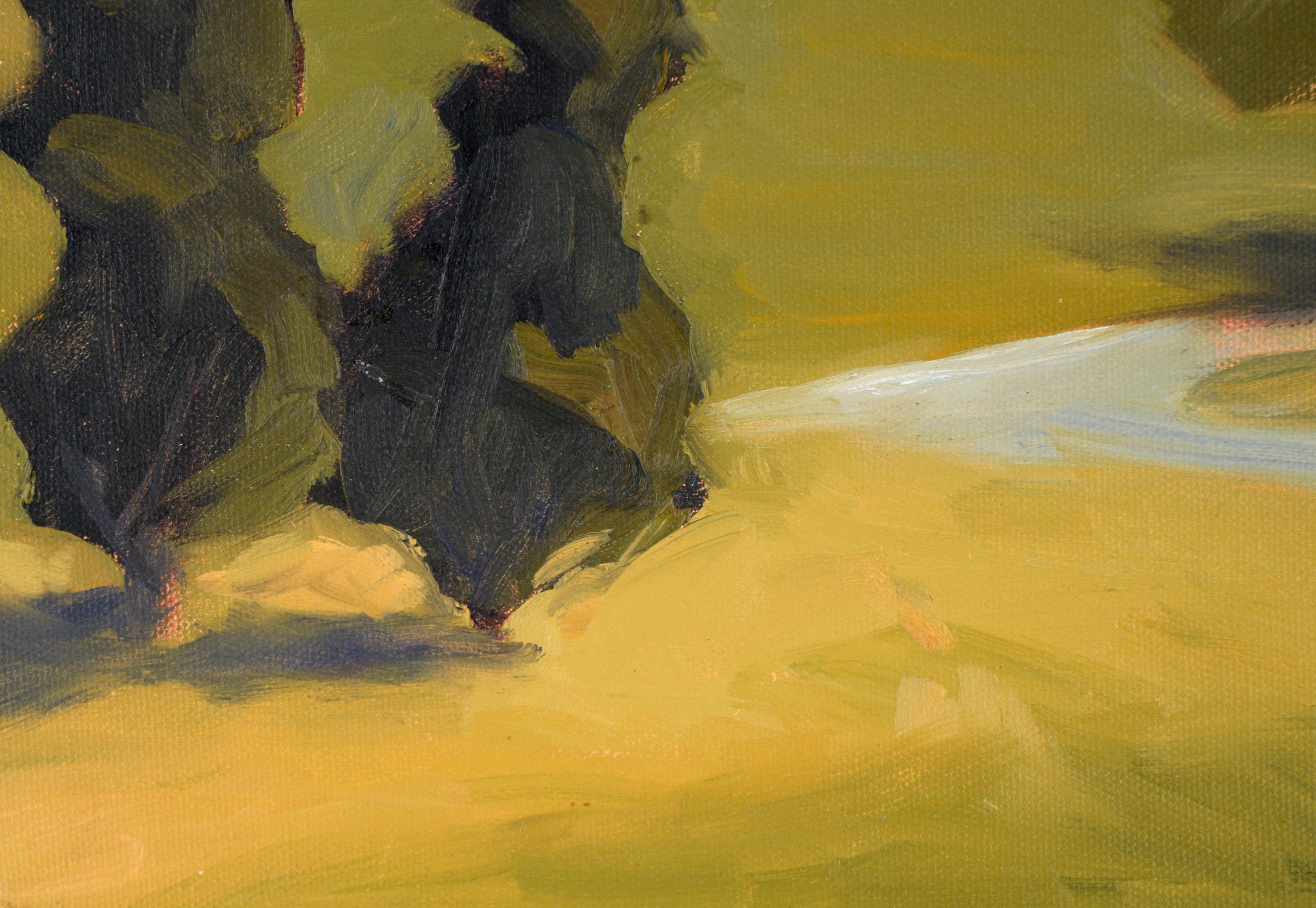 Olompali State Park, Marin County, CA - Plein Air Landscape in Oil on Canvas - Brown Landscape Painting by Mary Howard