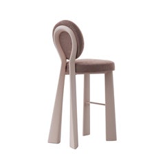Mary II Bar Chair Wood or Lacquered Legs Dedar Made in Portugal by Ottiu