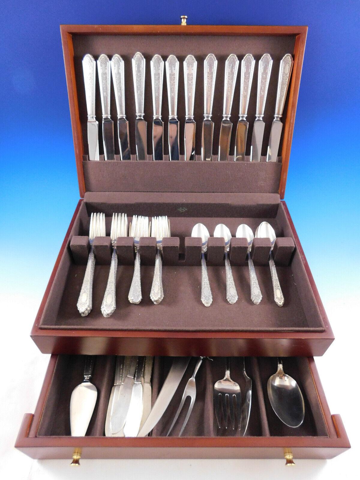 Mary II by Lunt Sterling Silver Flatware Set for 12 Service 66 Pieces For Sale 5