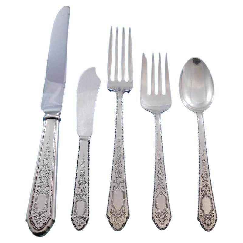 William And Mary By Lunt Sterling Silver Flatware Set Service 34 Pieces William and mary by lunt sterling silver flatware set service 34 pieces