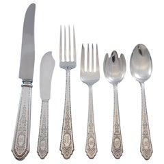 Mary II by Lunt Sterling Silver Flatware Set for 8 Service 57 Pcs M Monogram