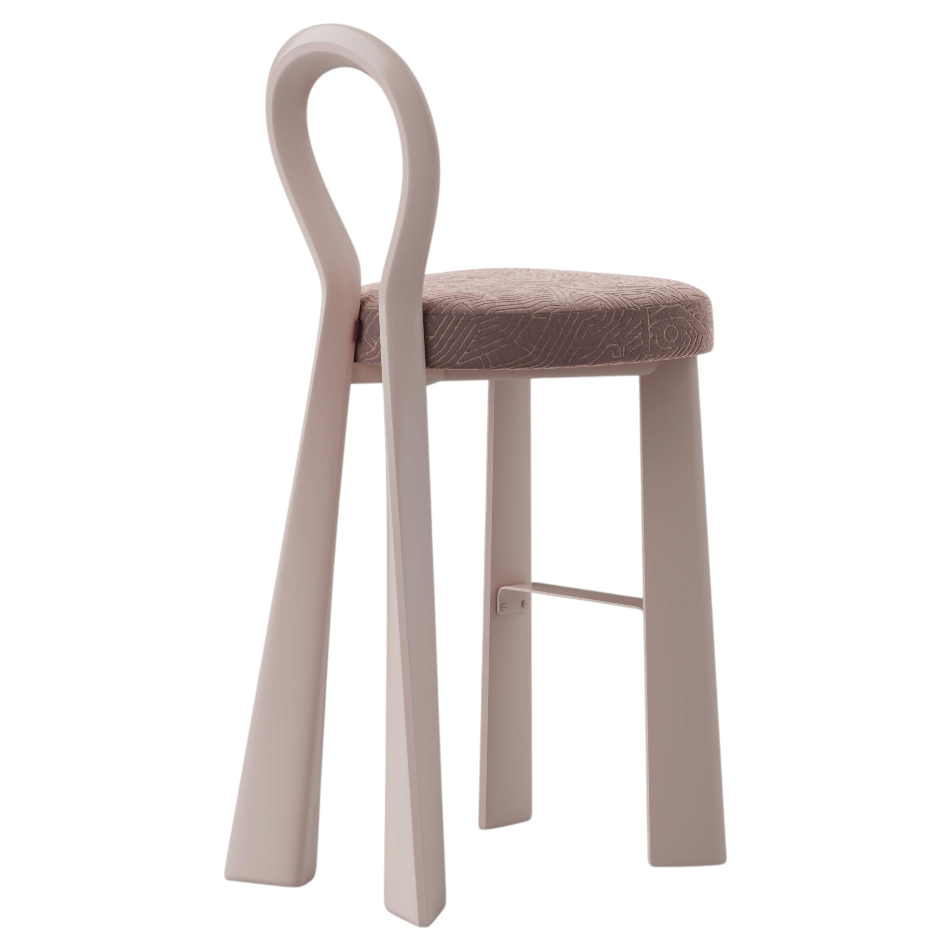 Mary III Bar Chair Wood or Lacquered Legs Dedar Made in Portugal by Ottiu