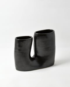 Vase en U noir - Grand vase en porcelaine noire