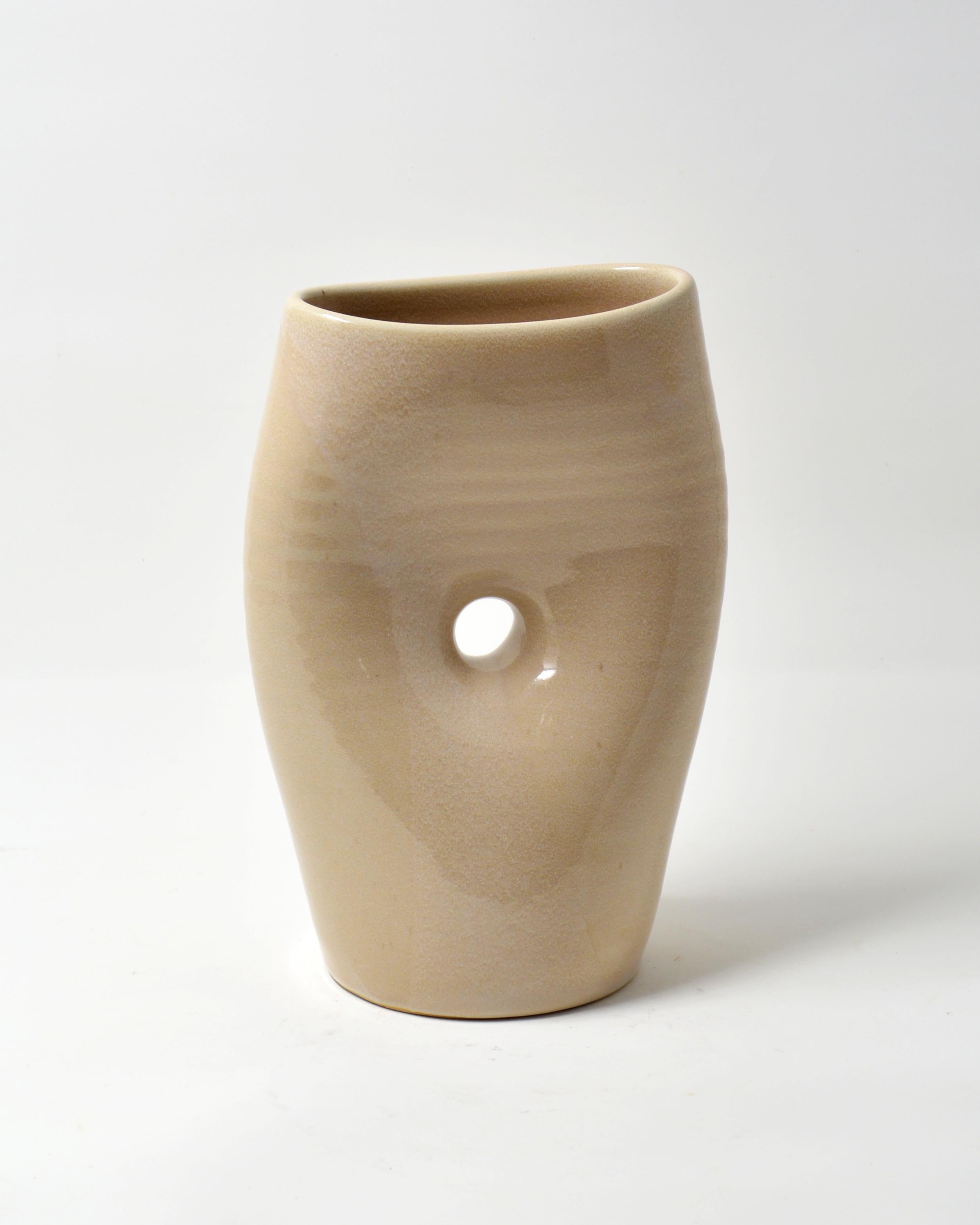 Cream Oval Pinch - Cream Pinched Oval Porcelain Sculptural Vessel