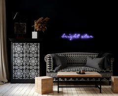 étoile brillante - œuvre d'art en néon