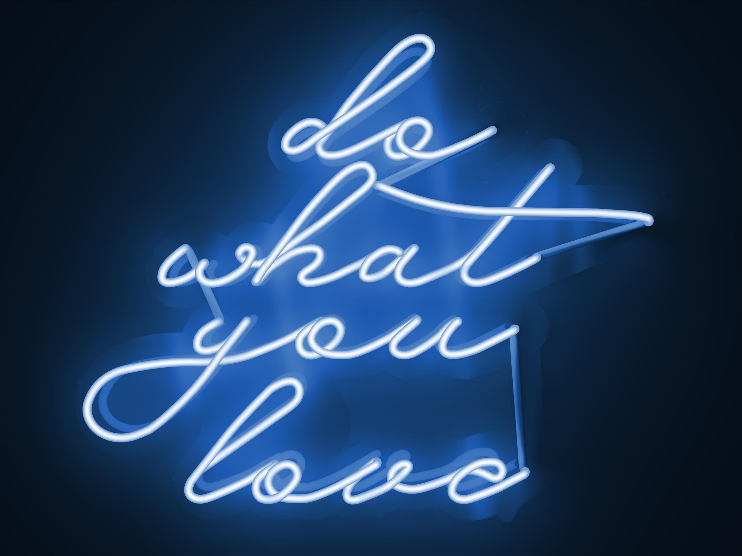 Mary Jo McGonagle Figurative Sculpture - do what you love - neon art work