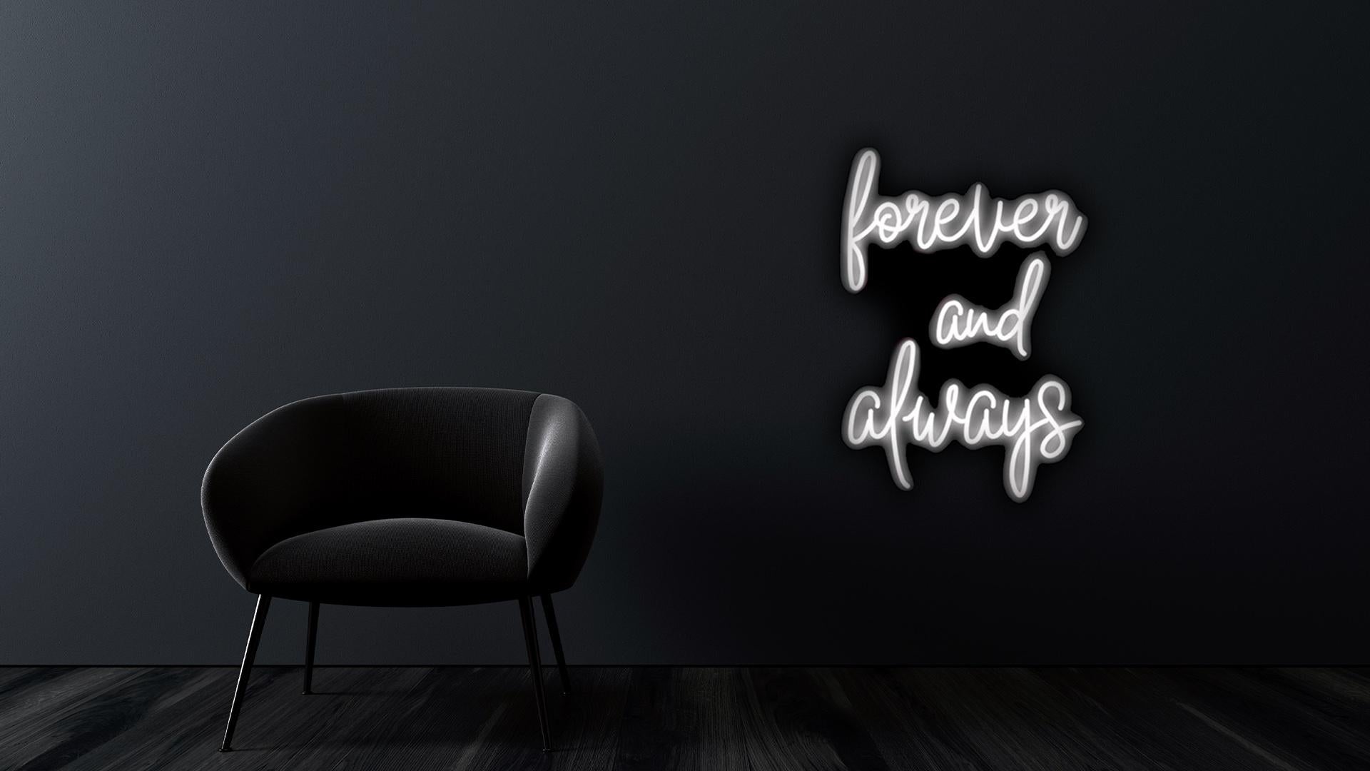 forever and always - neon art work - Sculpture by Mary Jo McGonagle