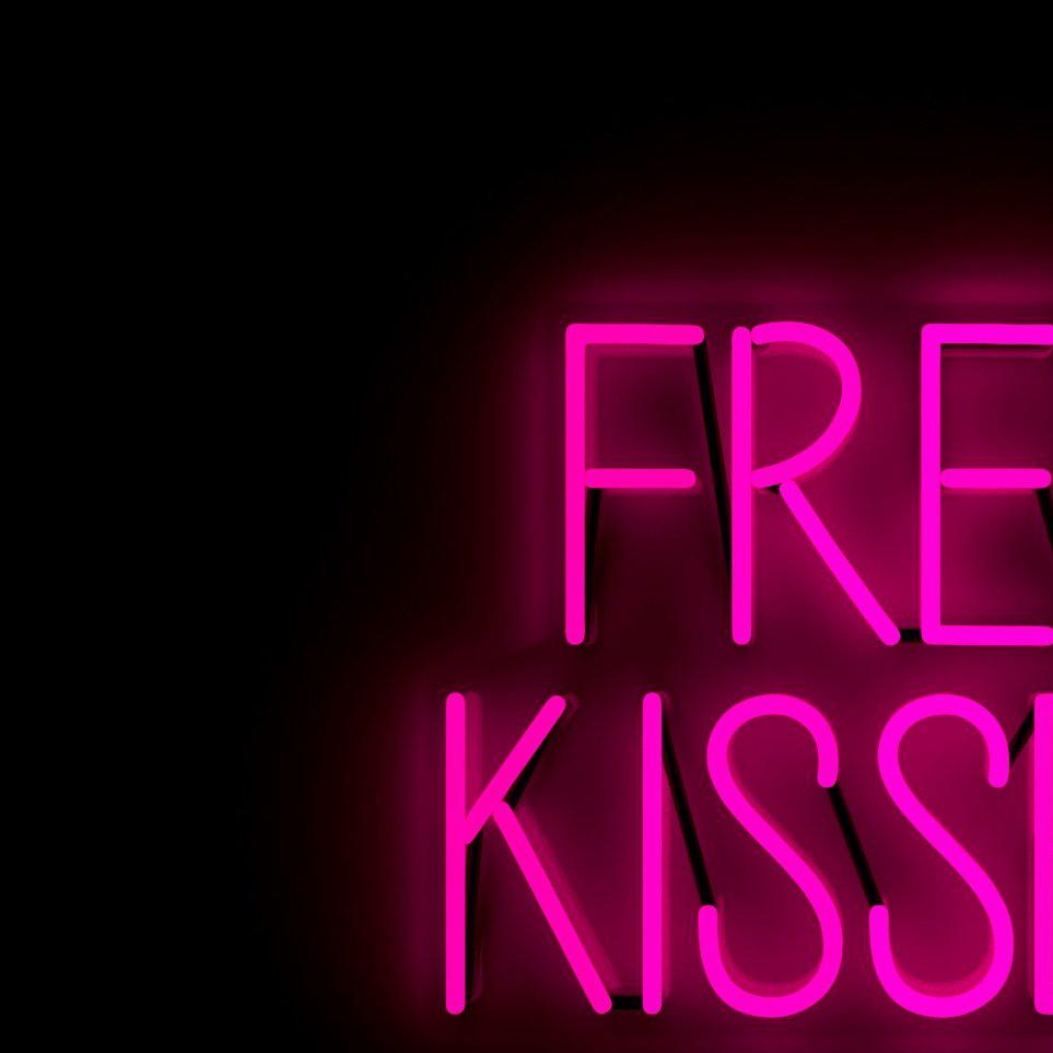 Free kisses - neon art work - Contemporary Sculpture by Mary Jo McGonagle