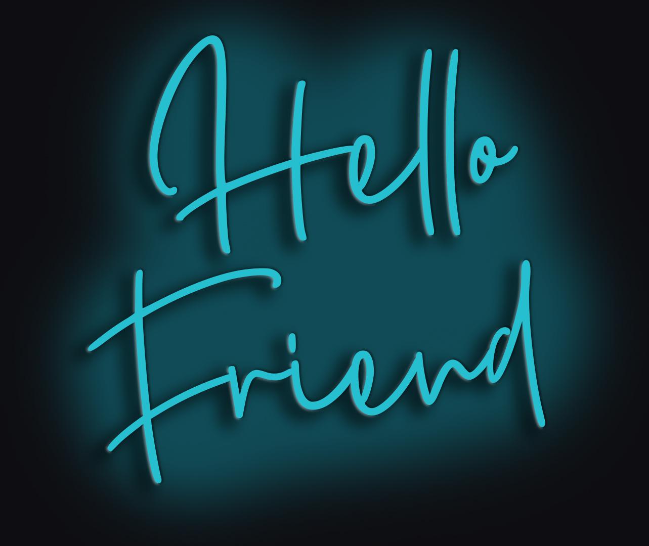 Mary Jo McGonagle Figurative Sculpture - Hello Friend - neon art work