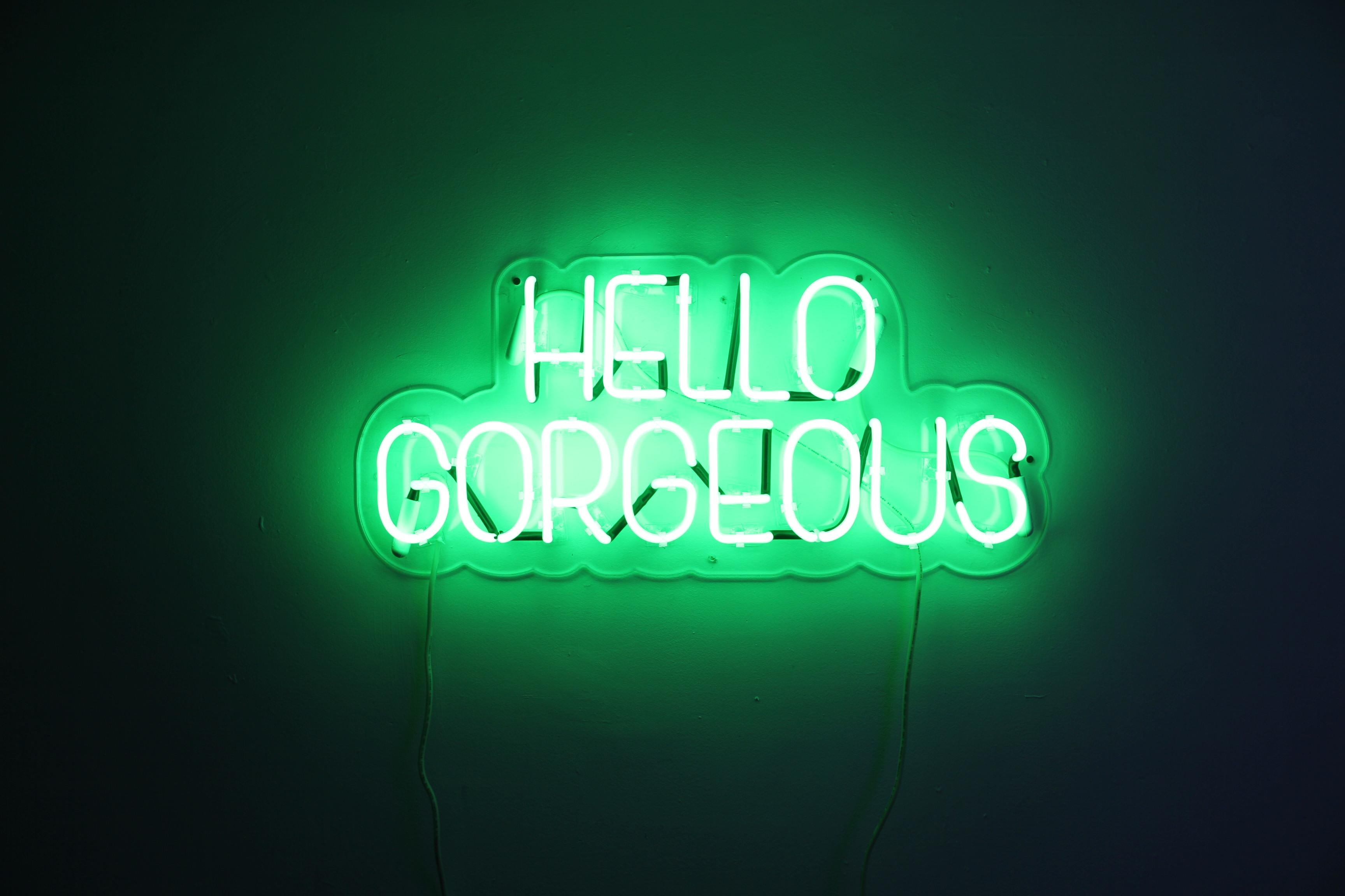 Hello gorgeous - neon art work For Sale 8